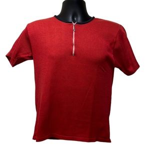 Vintage STRATFORD 1/4 Zip Brady Bunch Style Shirt~60s/70s~MOD MCM